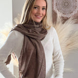 Cashmere Scarf, Unisex Solid Color, Handwoven in Nepal, Fashion Accessories Women Scarf, Gift for her