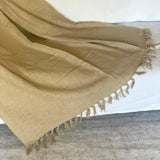 Mustard cotton throw blanket, Woven throw, Twin blanket size, Handmade natural deep dyed throw, Textures Blanket for sofa,Gift for her