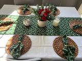 Moss green Wreath table runner, Christmas home decor, Green table runner for dining table, Holiday Home decor, Gift for home
