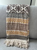 Housewarming Gift for her Floral Throw Blanket Couch Block Print Blanket Home Decor Sofa Throw  Boho Farmhouse Style Decor  Unique Gift
