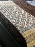 Housewarming Gift for her Floral Throw Blanket Couch Block Print Blanket Home Decor Sofa Throw  Boho Farmhouse Style Decor  Unique Gift