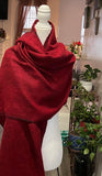 RED Yak Wool Shawl, Handmade in Nepal,Himalayan Shawl, Large warm scarf, Hippie Boho soft Shawl, Meditation Wrap