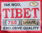 RED Yak Wool Shawl, Handmade in Nepal,Himalayan Shawl, Large warm scarf, Hippie Boho soft Shawl, Meditation Wrap