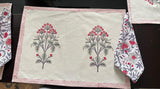 100% Cotton Block Print Placemat set with Napkins for Dining Table, Home Decor