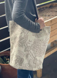 Linen tote bag for new Mom,  Diaper bags, Eco friendly  100% Linen bag, Linen tote bag with pocket, Gift for her