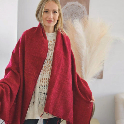 Tibet Yak Wool Scarf, Tibet Blanket Scarf, Travel blanket, Wool Scarf for women, Extra Soft Blanket Scarf, Handmade Birthday Gift for her
