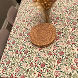 Green Floral Print Tablecloth, Floral Cotton TableCover, six to 8 seats , Farmhouse Tablecloth, Gift For Housewarming,
