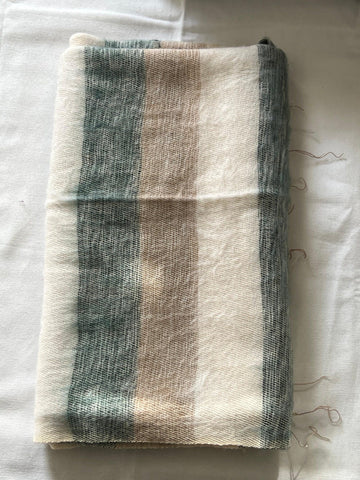 Natural Cream and Gray Himalayan Yak Wool Scarf,  handmade Made in Nepal ,Yak Wool Blanket Scarf, Soft Shawl, Scarf, Unique gift for her