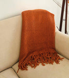Cozy throw, Rust orange throw blanket couch, Soft Sofa throw, Cozy throw blanket,Birthday Gift for her, Gift for mom/dad