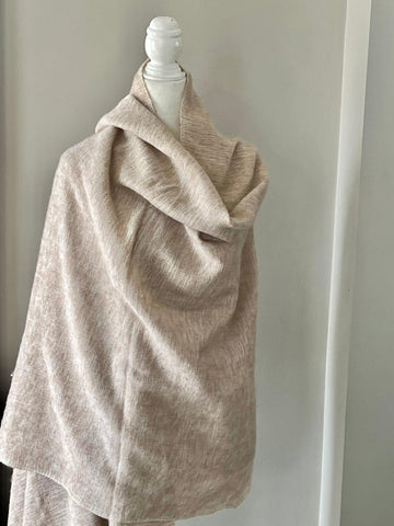 Black and Beige Wool Blanket Scarf, Extra Large Shawl, Travel Wrap Wool Soft Meditation Blanket Oversized Shawl HandMade Nepal