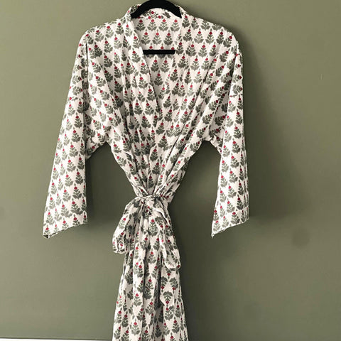 100% cotton spring summer nightgown for women, Boho organic cotton spa robe, Bridal robe, Bohemian kimono,Birthday Gift for women