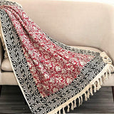 Gift Red throw blanket, Boho home decor, Woven throw blanket couch, Cotton Sofa/Bed  throw Blanket, Unique Handmade gift for mom