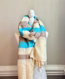 Yak wool throw, Tibet Handmade Yak Wool Blanket  shawl, Stripes Scarf, Soft Shawl/Throws, Yak Wool Hand-Loomed Nepal, Unique gift