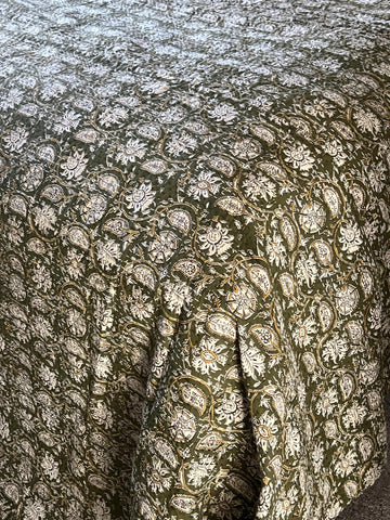 Green Quilt, Kantha Quilt, Green Floral  Kantha Quilt, Indian Cotton Bedding, Handmade  Bedspread in All Sizes, Perfect Christmas Gift